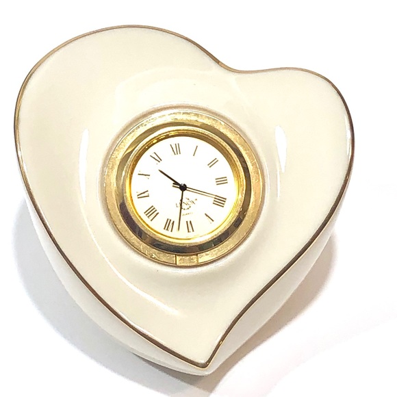 Lenox Porcelain Heart Shaped Clock - Picture 1 of 4
